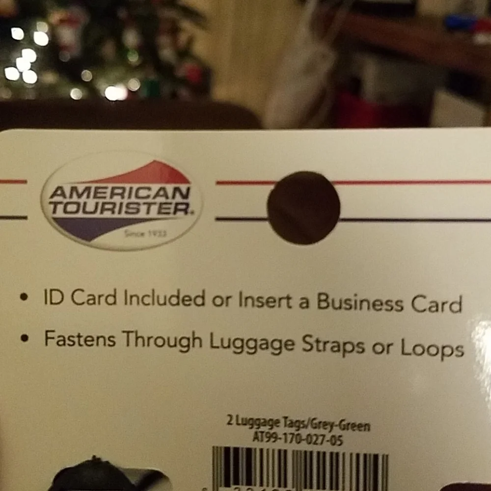 American Tourister 2 Luggage Tags Gray Green Lot of 6 packs (12 tags)